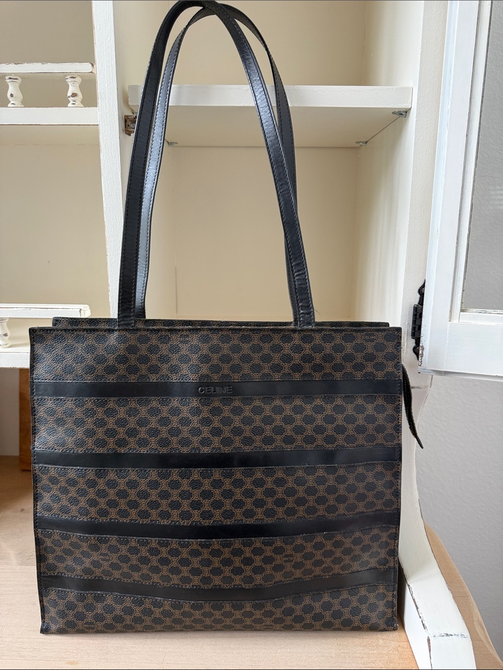 Celine Macadam Black Shoulder Bag Rare - Picture 2 of 12
